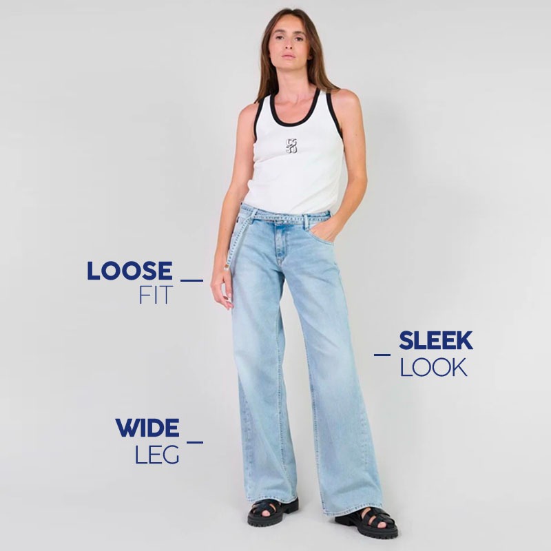 jeans wide leg femme le temps des cerises