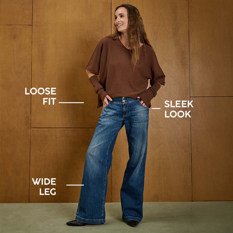 jeans wide leg femme le temps des cerises