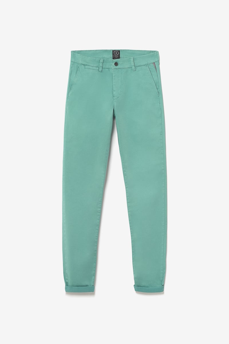 Pantalon chino slim Jas vert d'eau