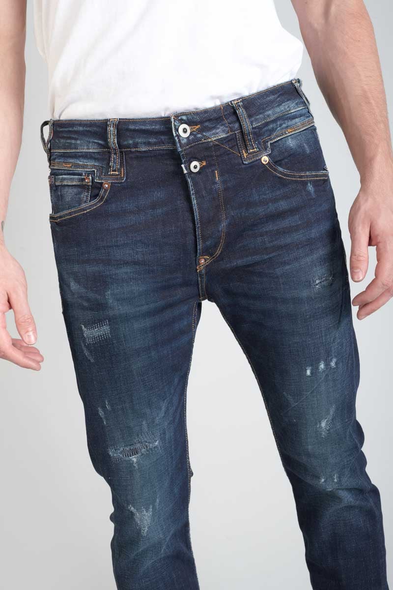 Jeans 900/16 tapered Raffi destroy bleu-noir N°2