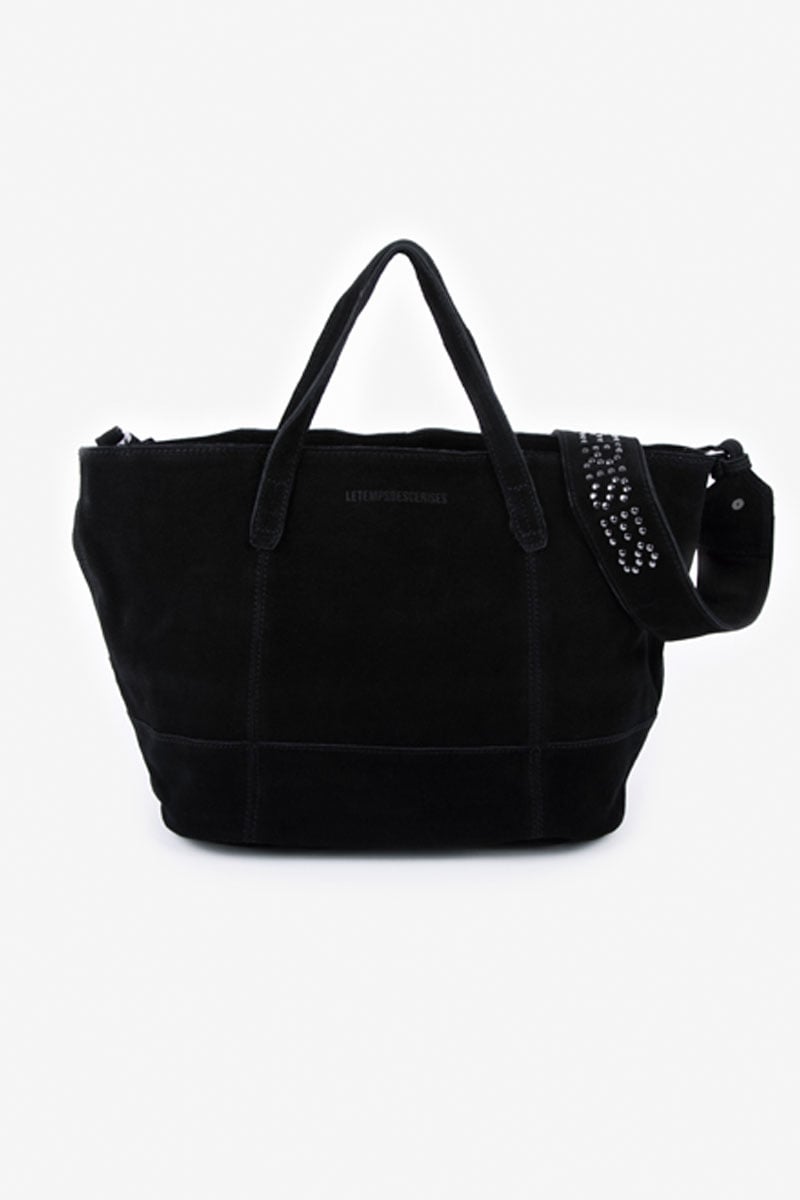 Sac Astier en cuir suède noir