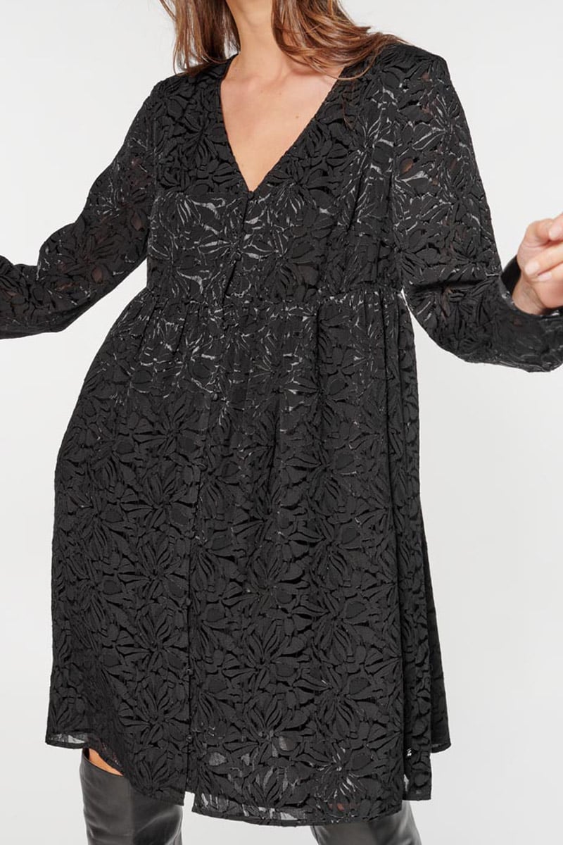 Black jacquard Iron dress