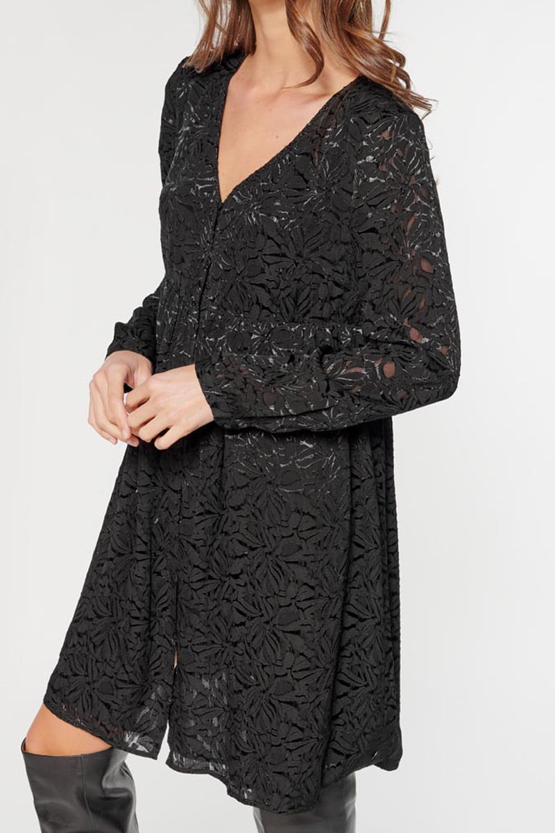 Black jacquard Iron dress