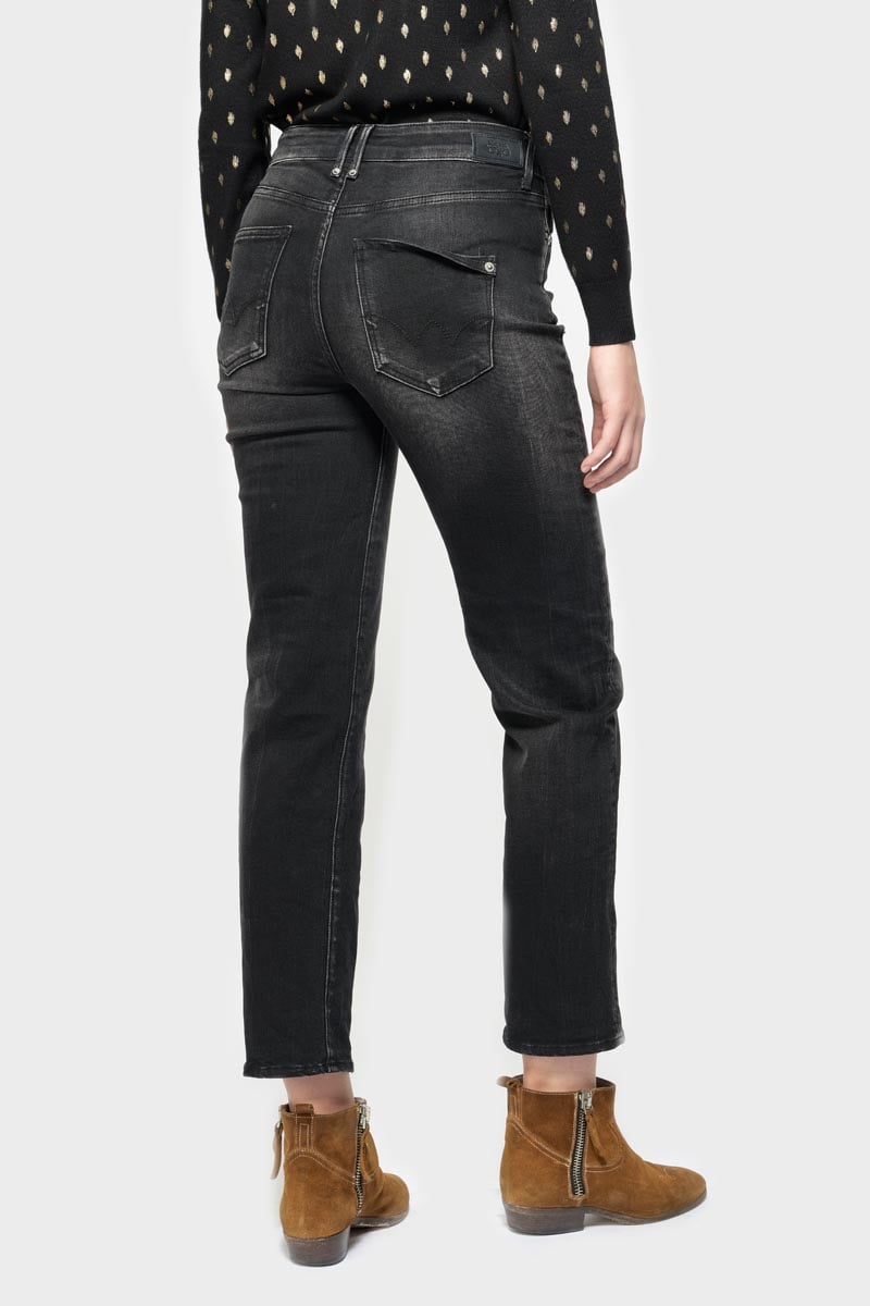 Jeans 400/18 mom Basic taille haute 7/8ème noir N°1