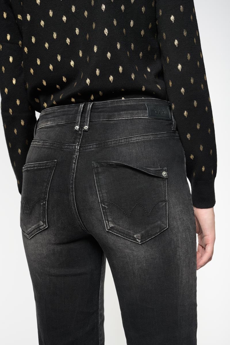 Jeans 400/18 mom Basic taille haute 7/8ème noir N°1