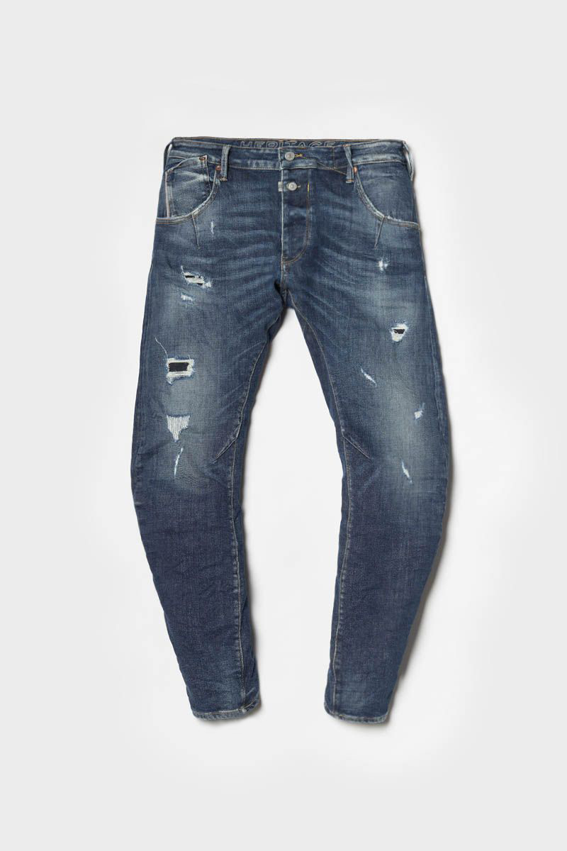 Jeans 900/03 tapered arqué Alost destroy vintage bleu N°2