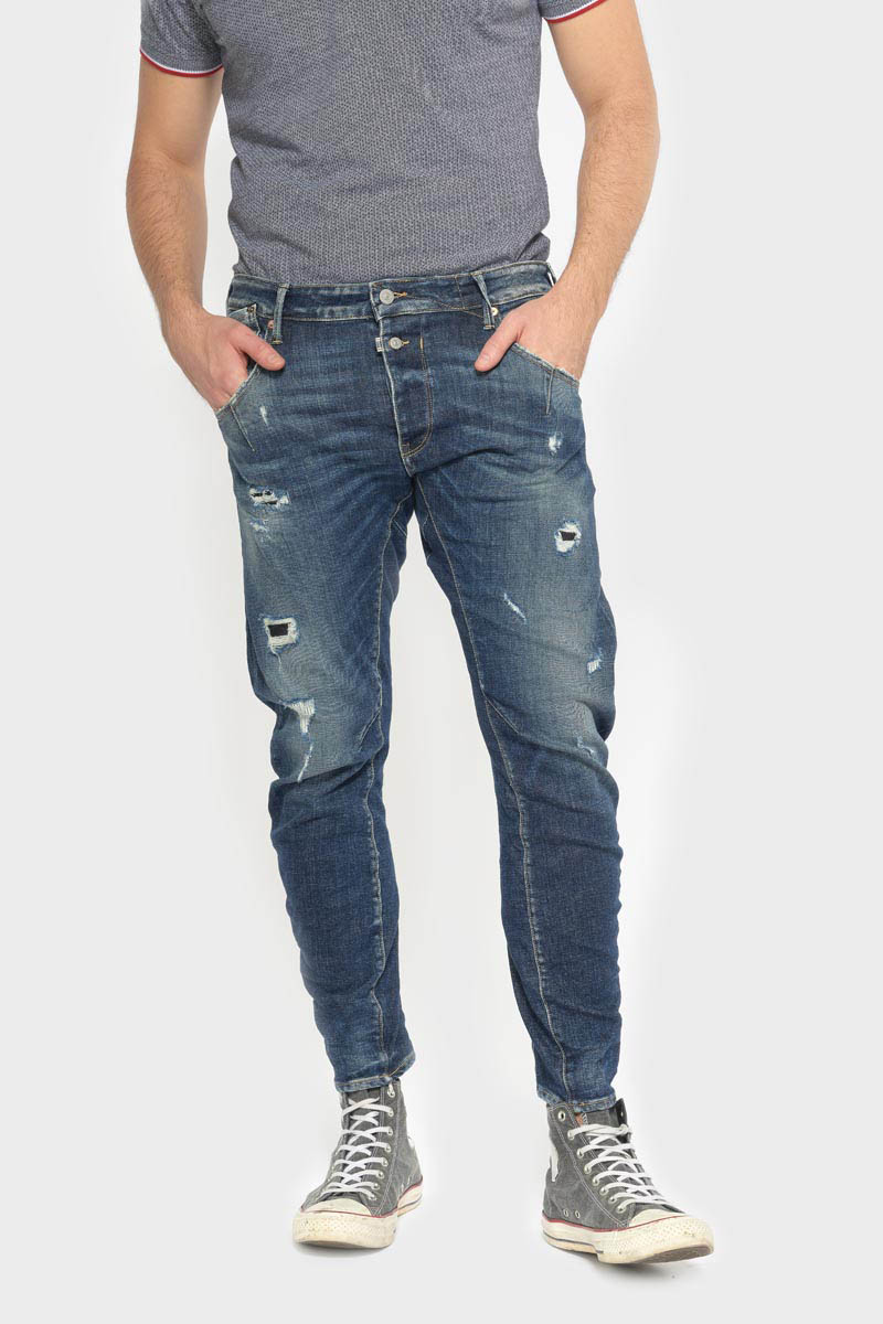 Jeans 900/03 tapered arqué Alost destroy vintage bleu N°2