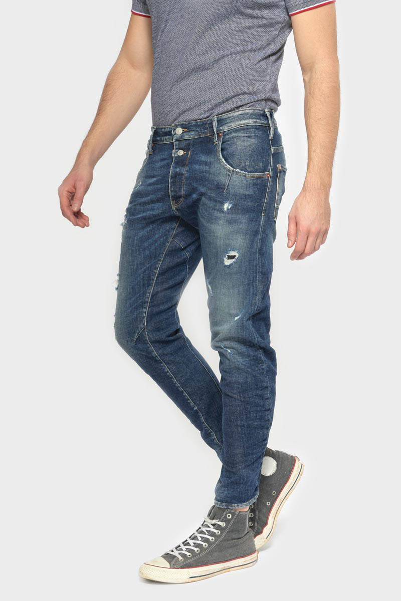 Jeans 900/03 tapered arqué Alost destroy vintage bleu N°2