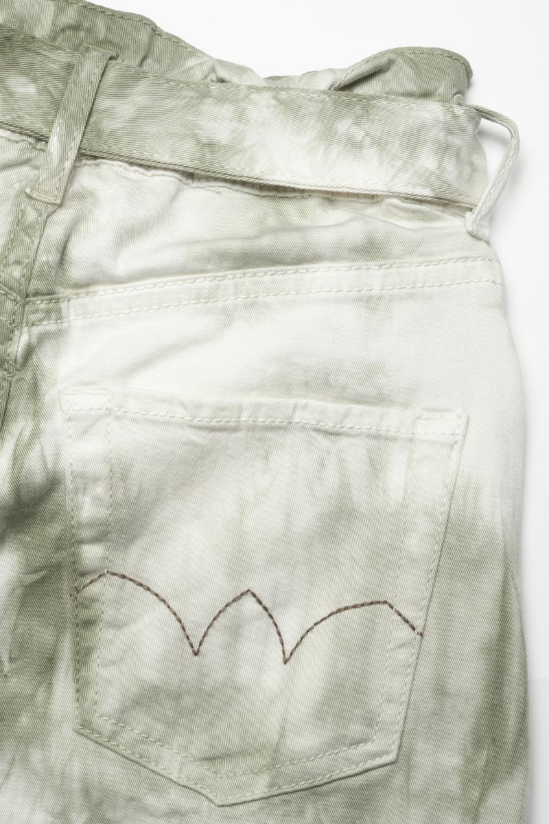 Khaki tie-dye Thyla high-waisted shorts