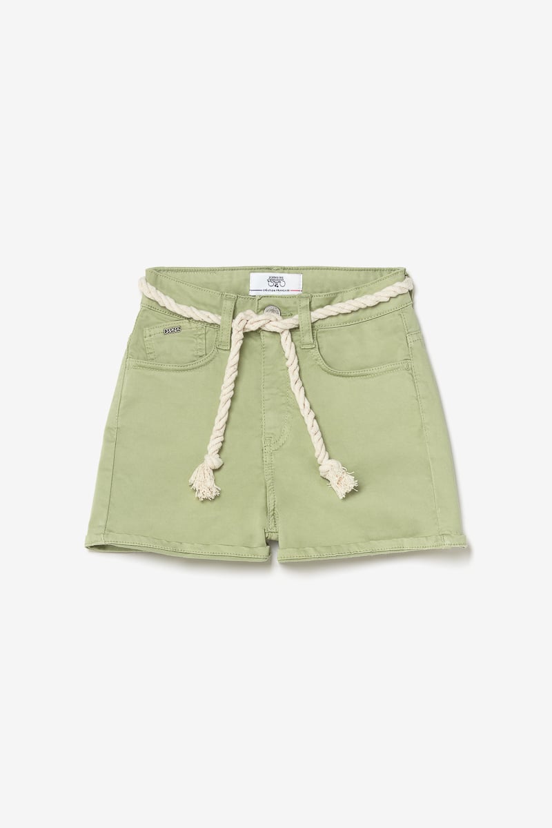 Almond green Tiko high-waisted shorts