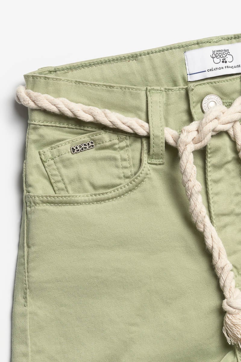 Almond green Tiko high-waisted shorts
