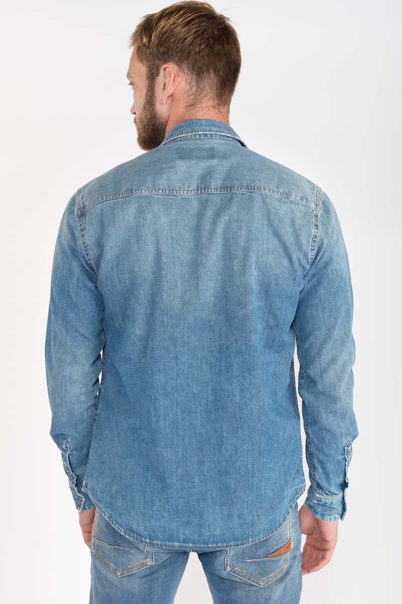 Chemise Juanito en jeans bleu délavé