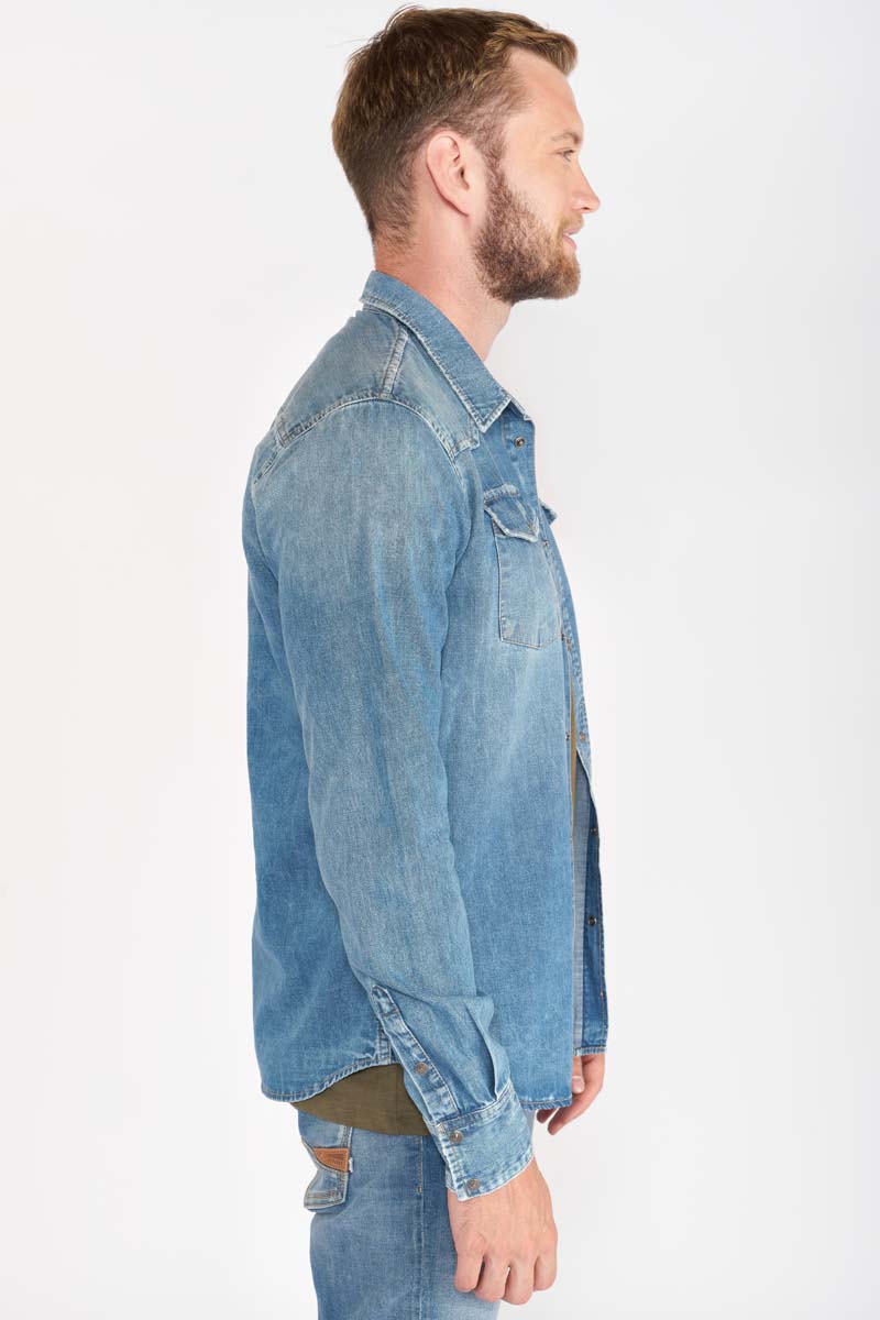 Chemise Juanito en jeans bleu délavé