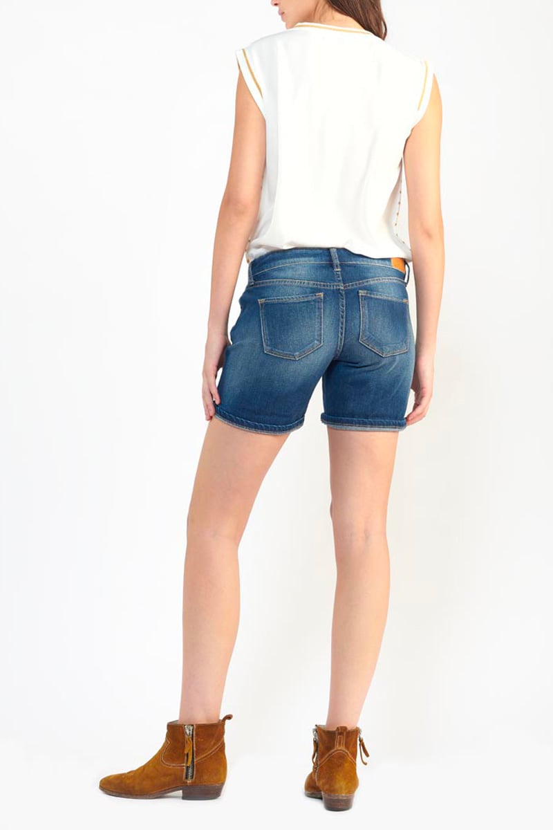 Short Janka en jeans bleu délavé