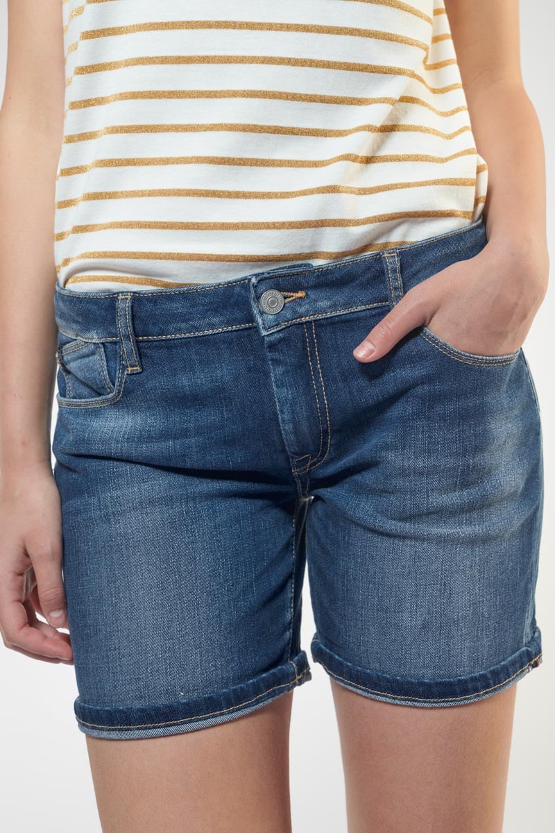 Short Janka en jeans bleu délavé