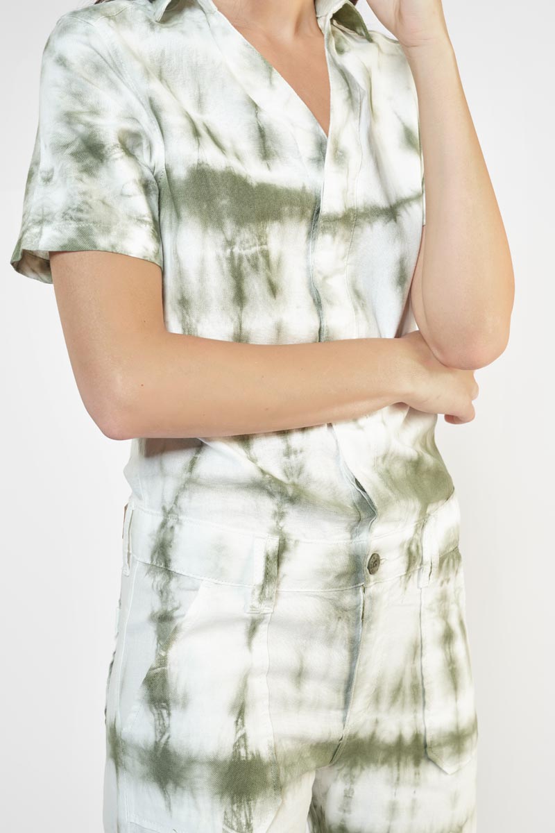 Khaki tie-dye Wagga jumpsuit