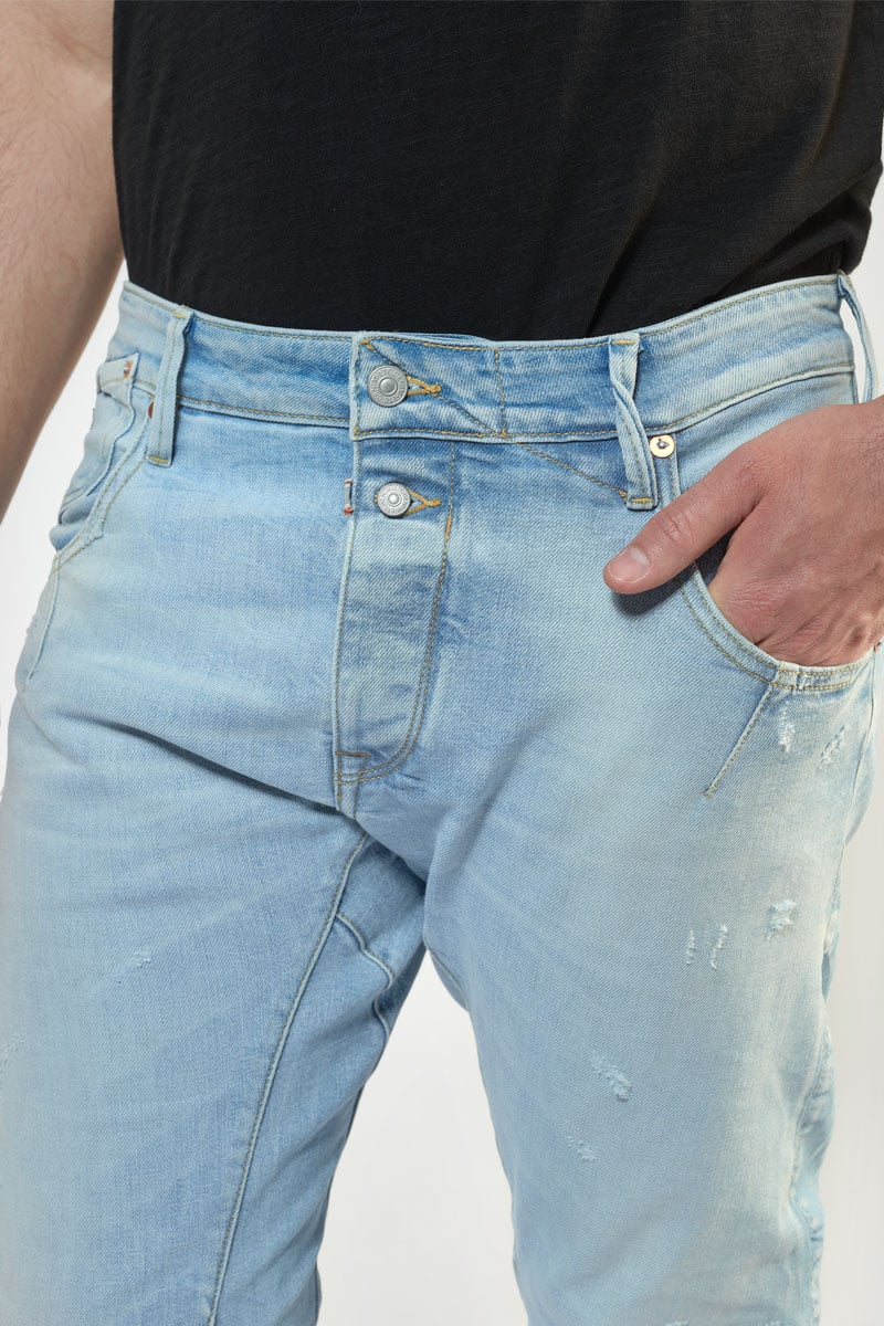 Jeans 900/03 tapered arqué Alost destroy bleu N°5
