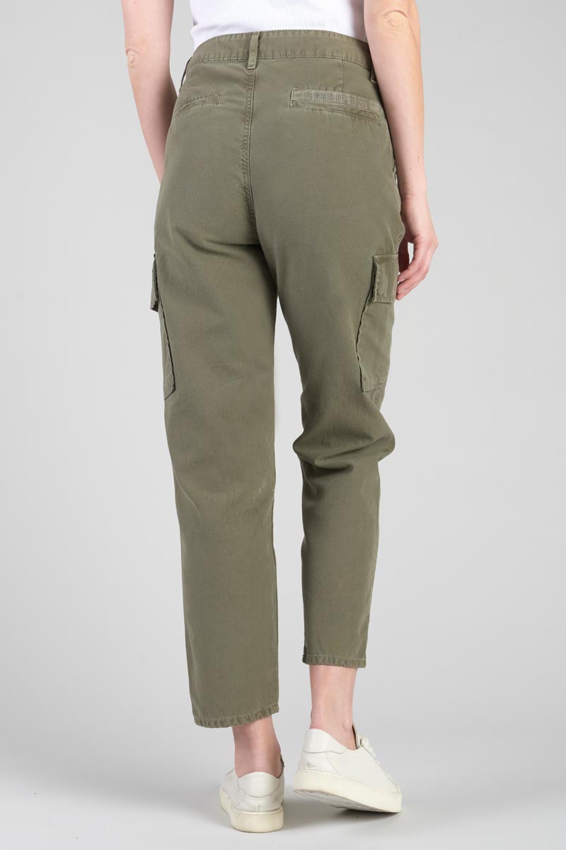 Pantalon Cosy Army kaki foncé à fermeture asymétrique