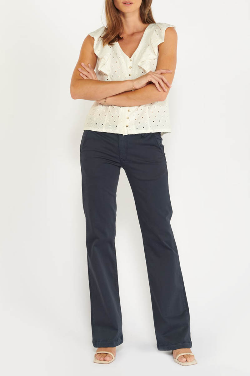 Navy Joelle flare trousers