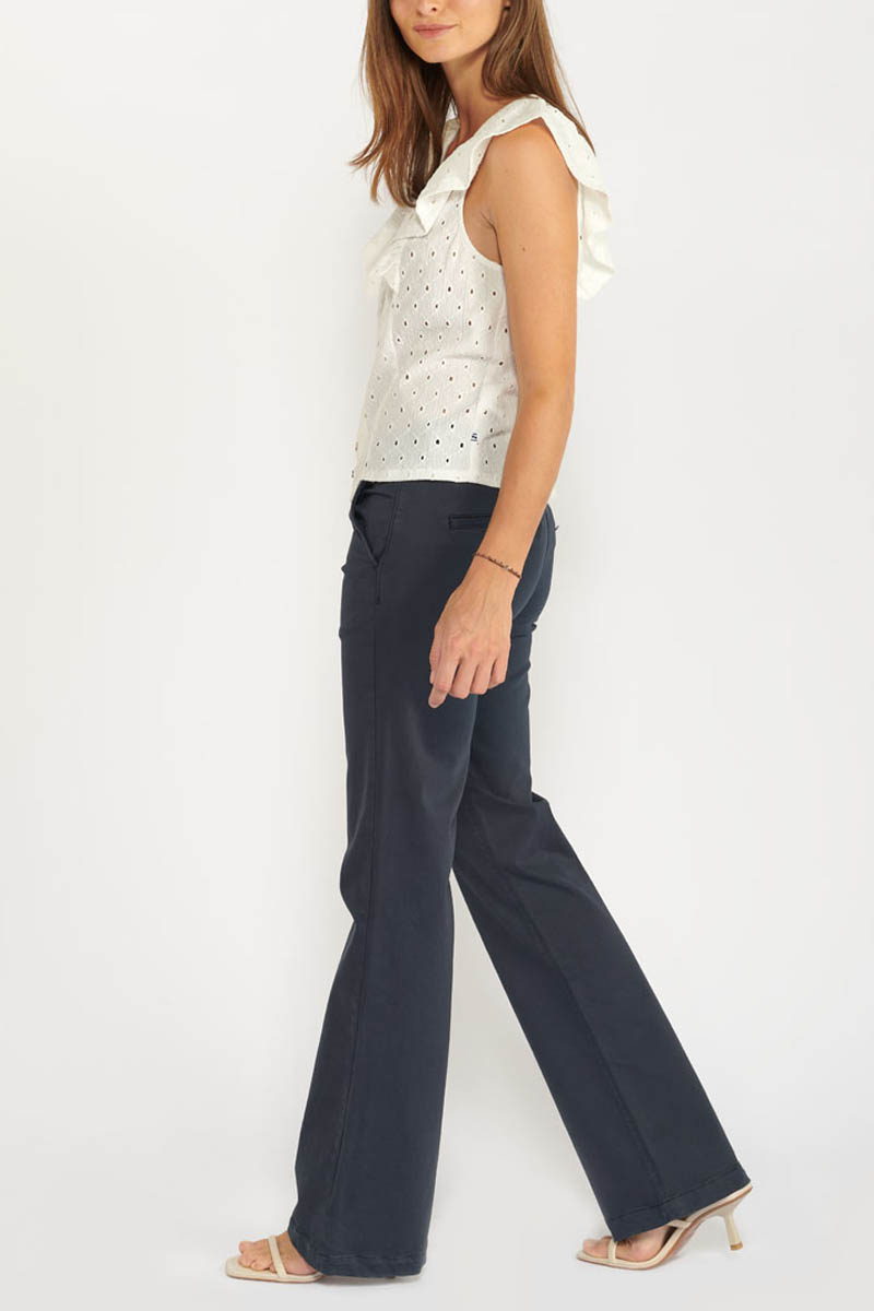 Navy Joelle flare trousers