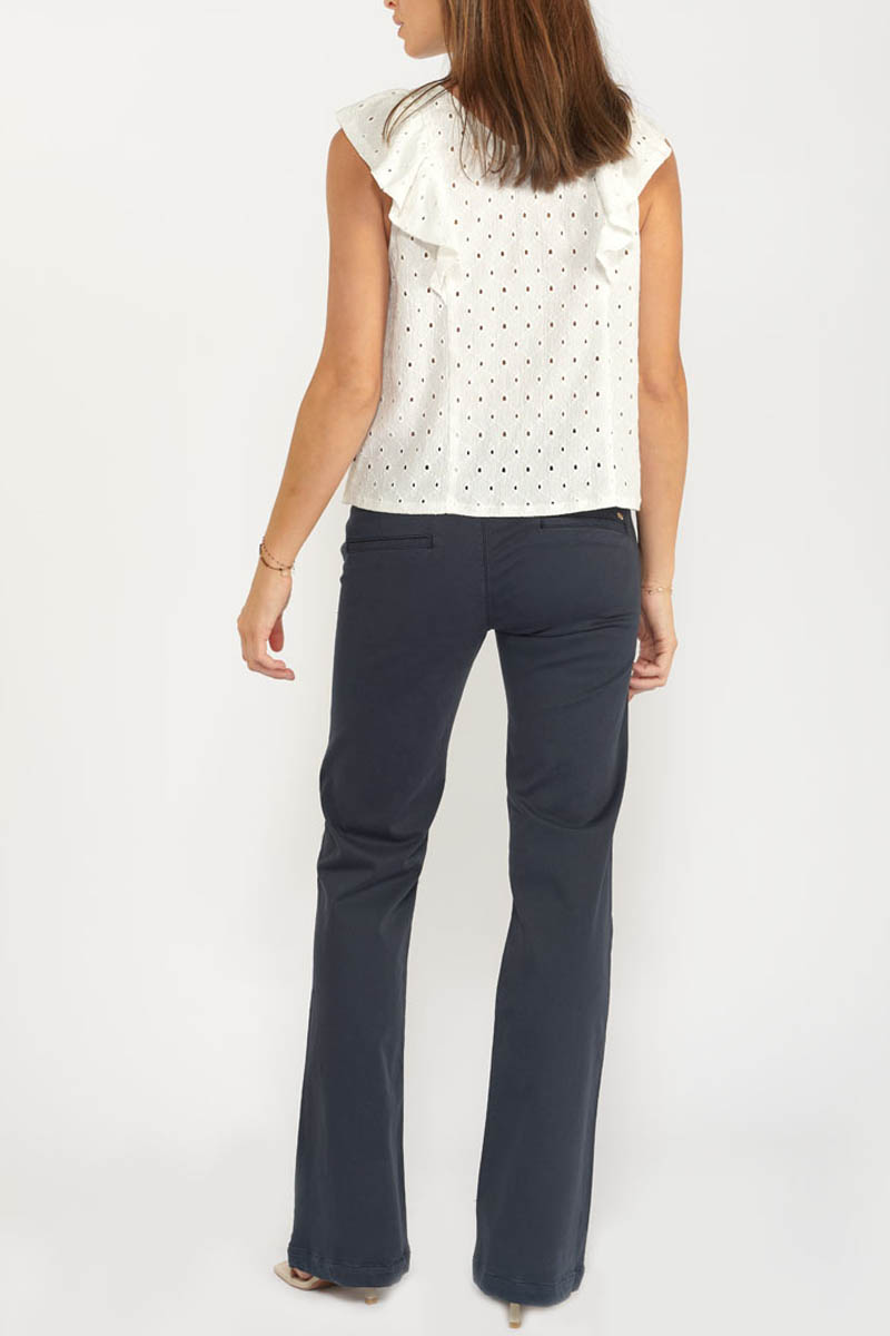 Navy Joelle flare trousers
