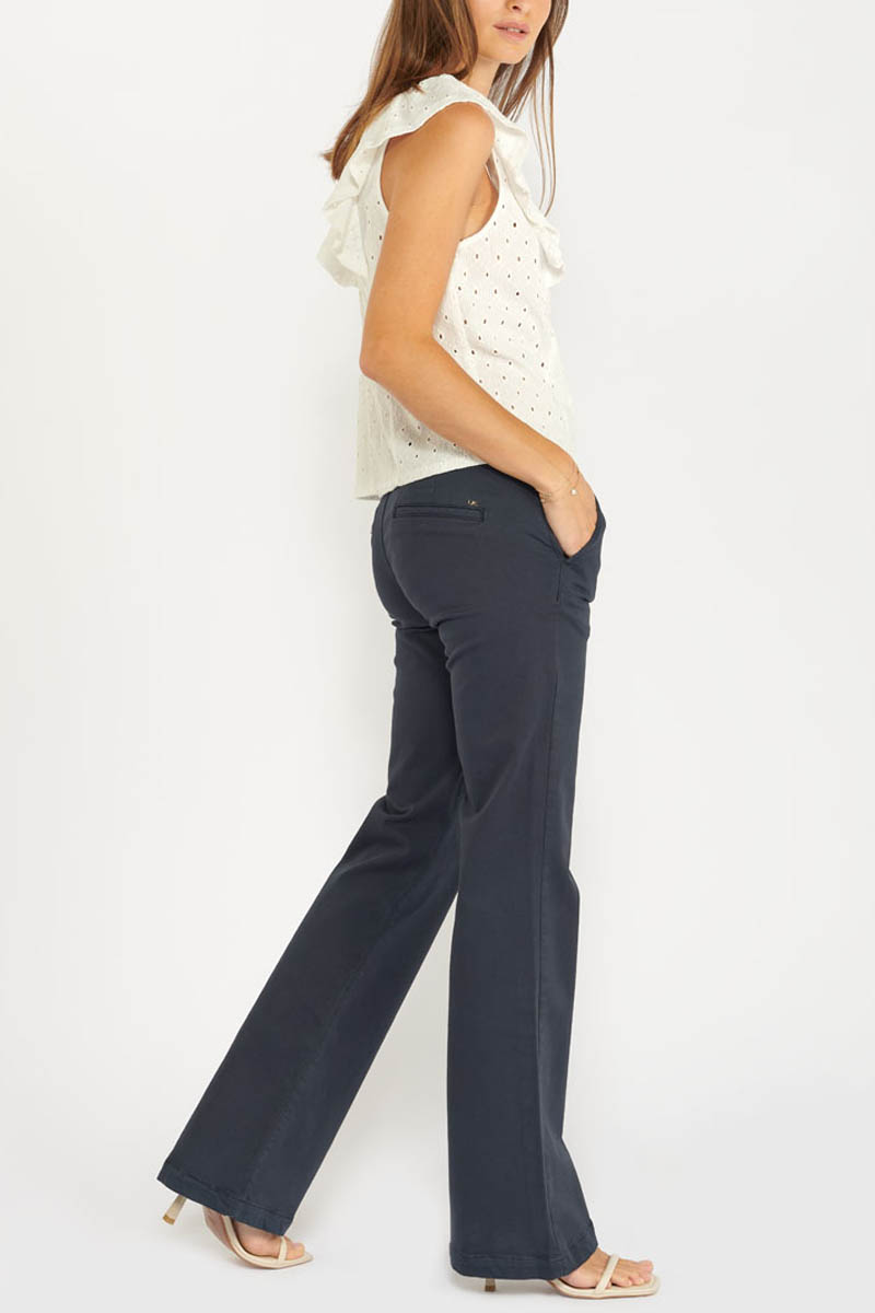 Navy Joelle flare trousers