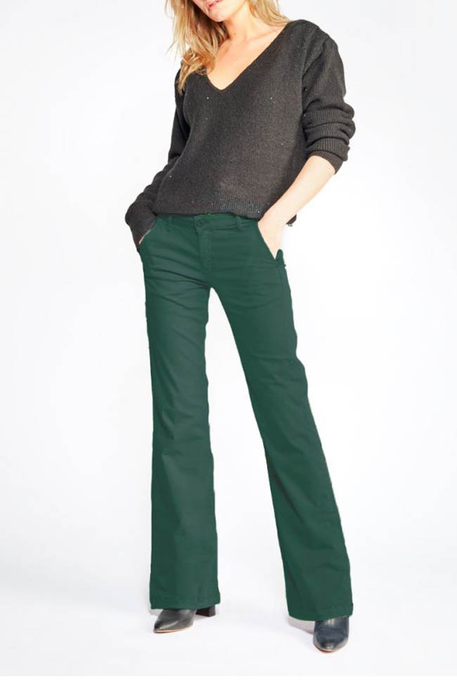 Pantalon Flare Joelle vert sapin