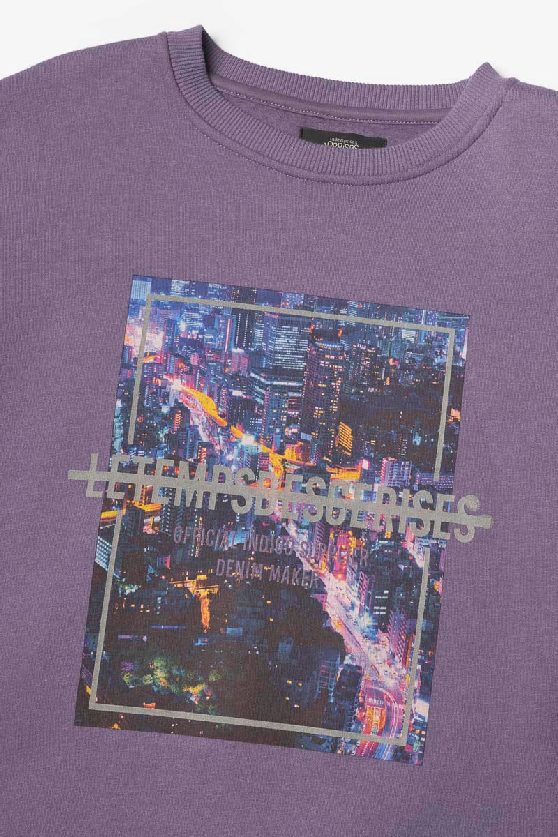 Sweat Nakabo violet imprimé