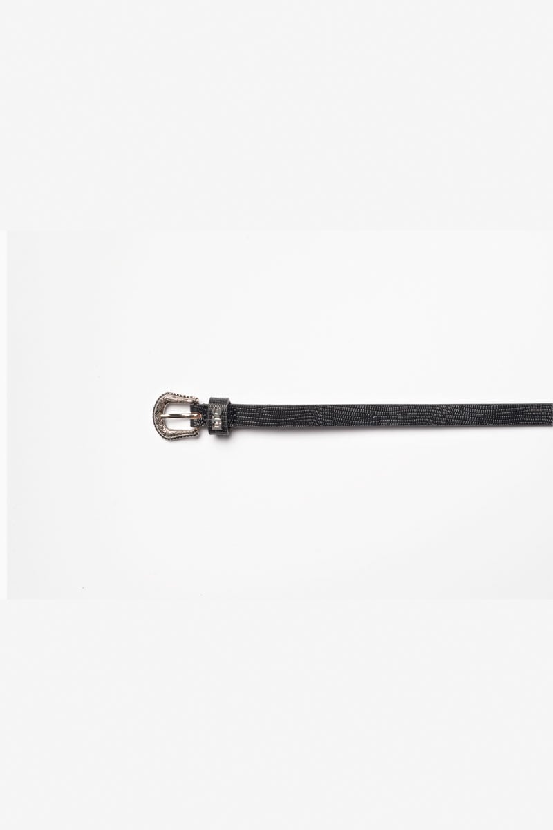 Ceinture Miniwest noire à motif croco