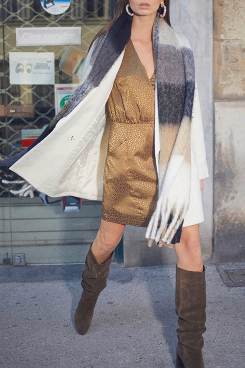 Gold jacquard Baz dress