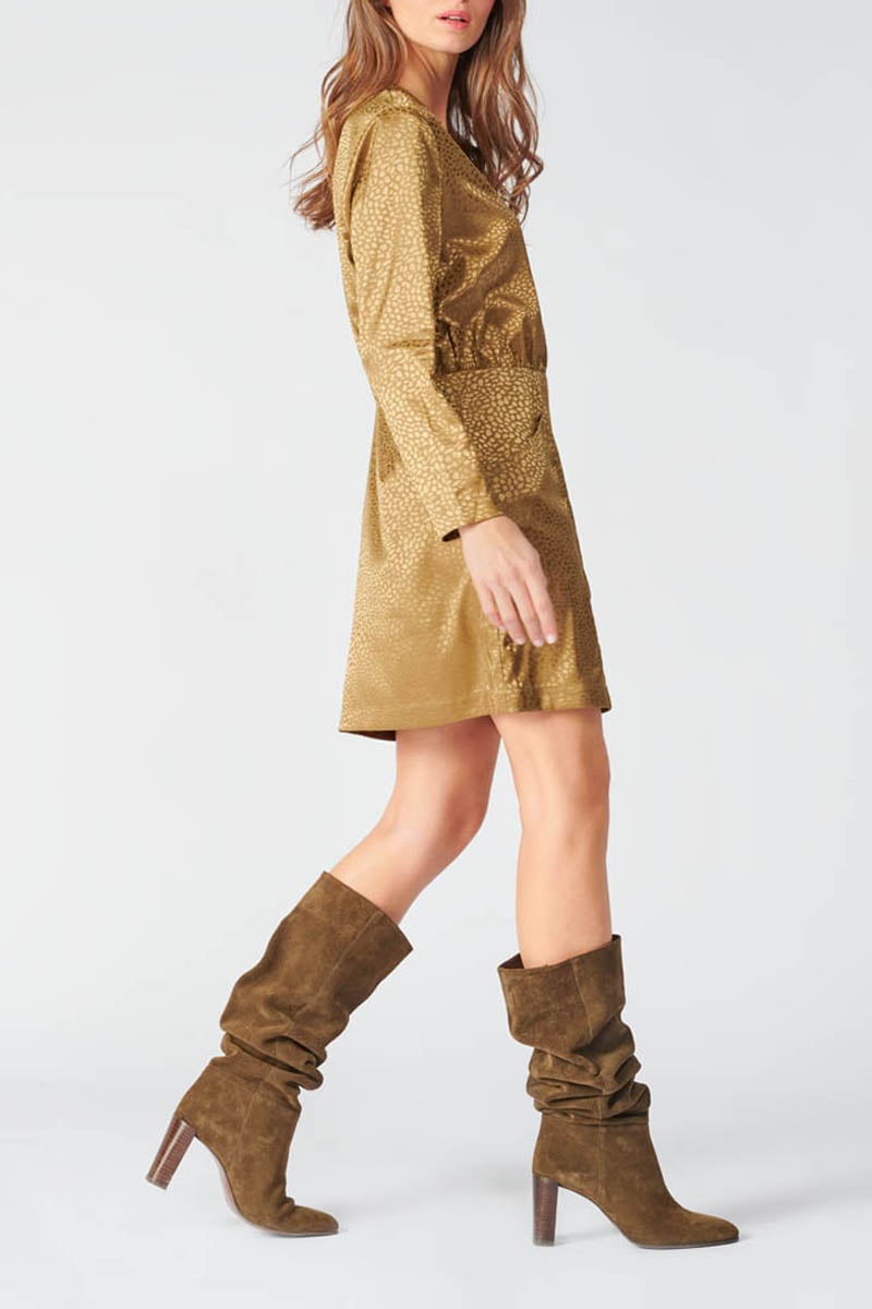Gold jacquard Baz dress