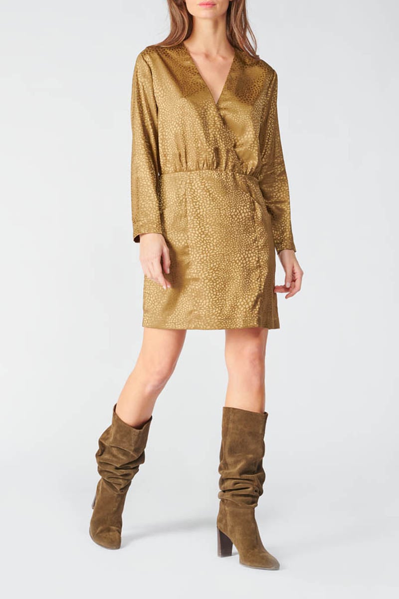 Gold jacquard Baz dress