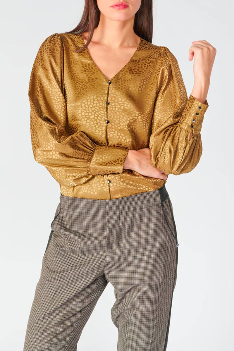 Gold jacquard Capria blouse