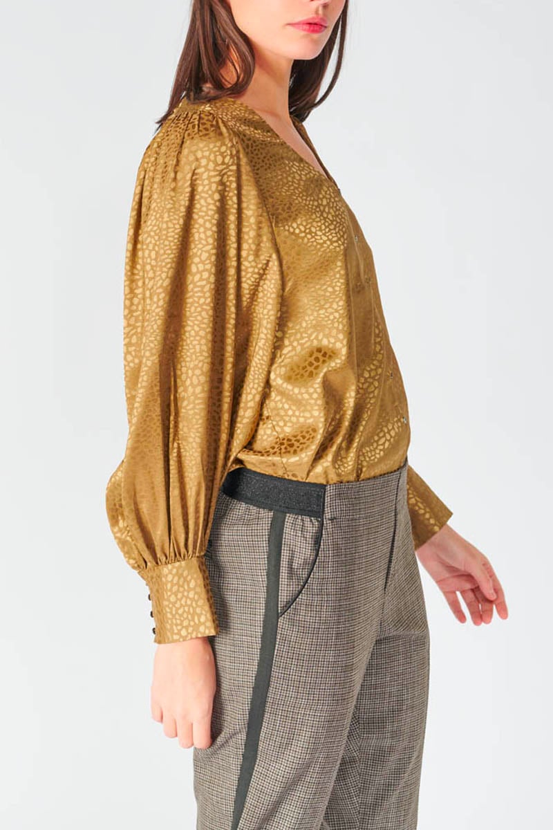 Gold jacquard Capria blouse