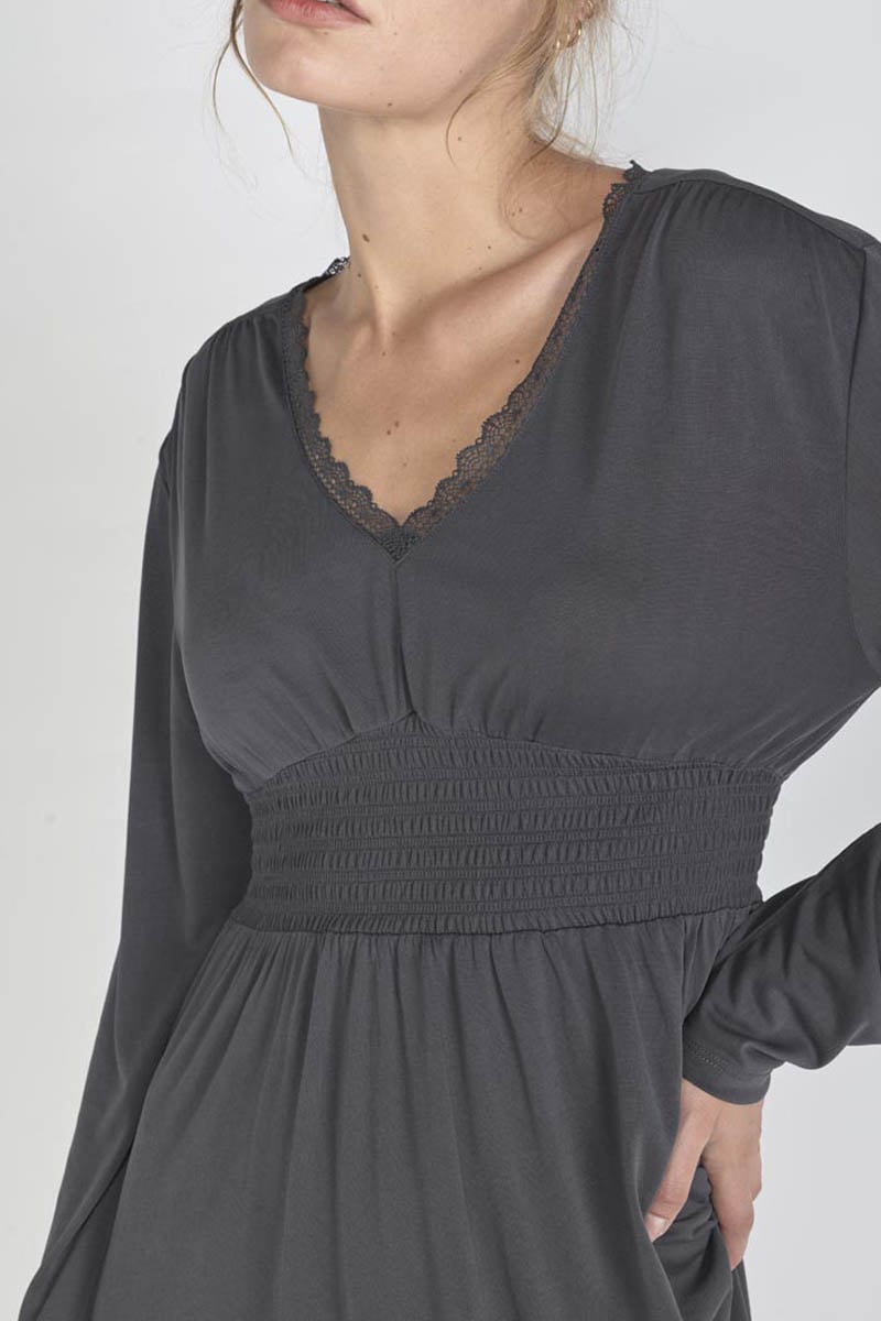Charcoal grey Chanan maxi dress