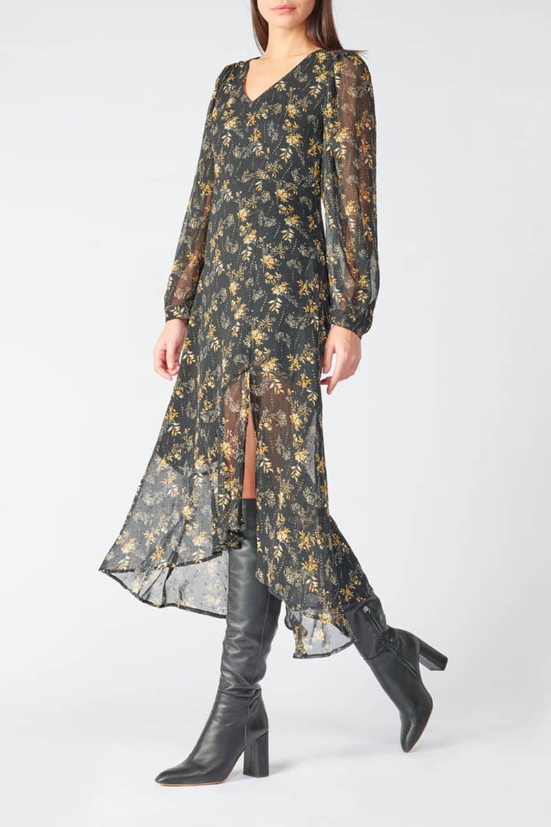 Black floral Chic maxi dress