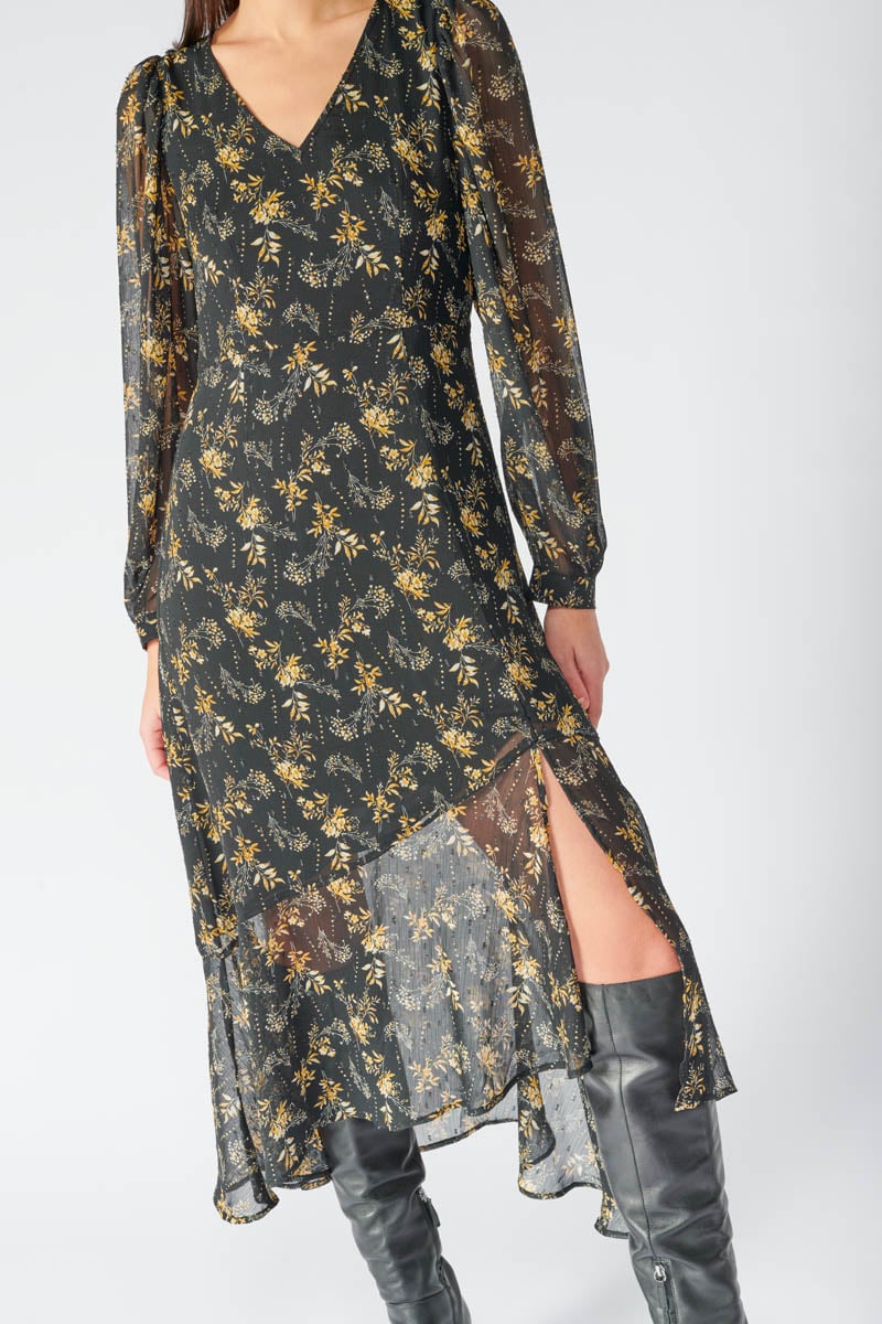 Black floral Chic maxi dress