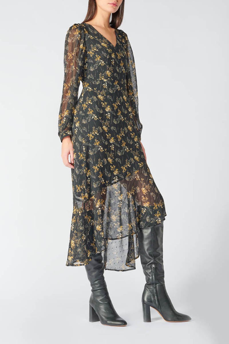 Black floral Chic maxi dress