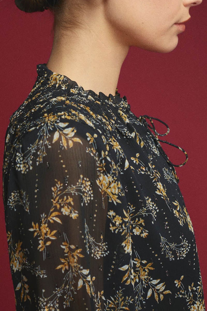 Black floral Ioshi blouse