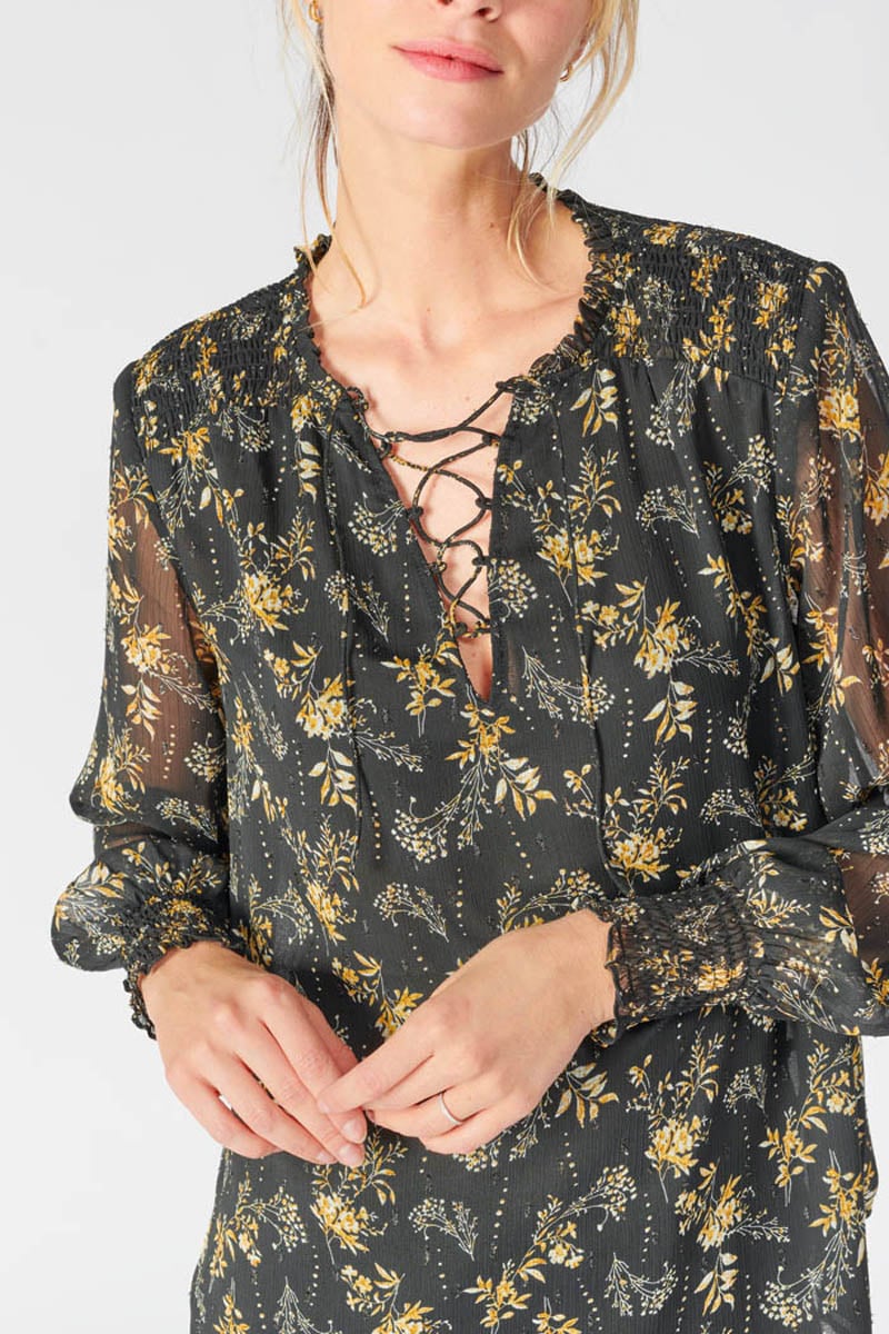 Black floral Ioshi blouse