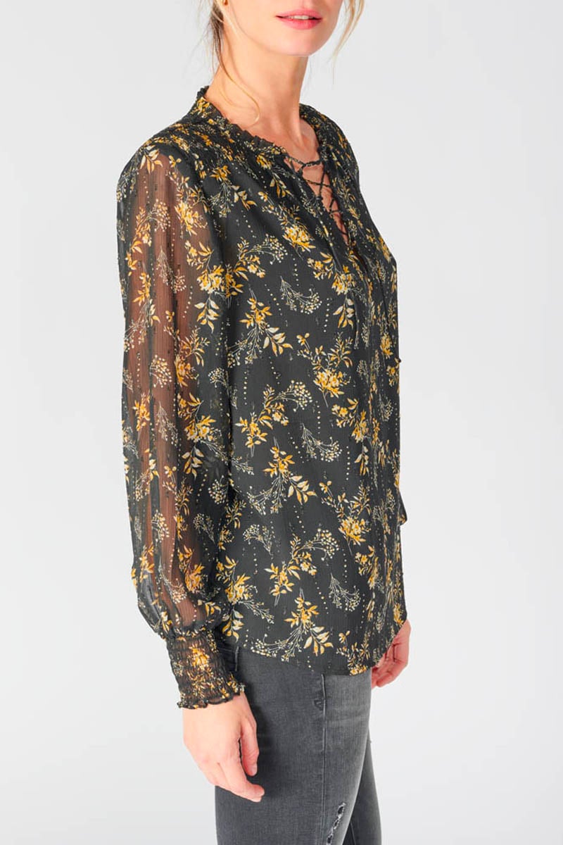 Black floral Ioshi blouse