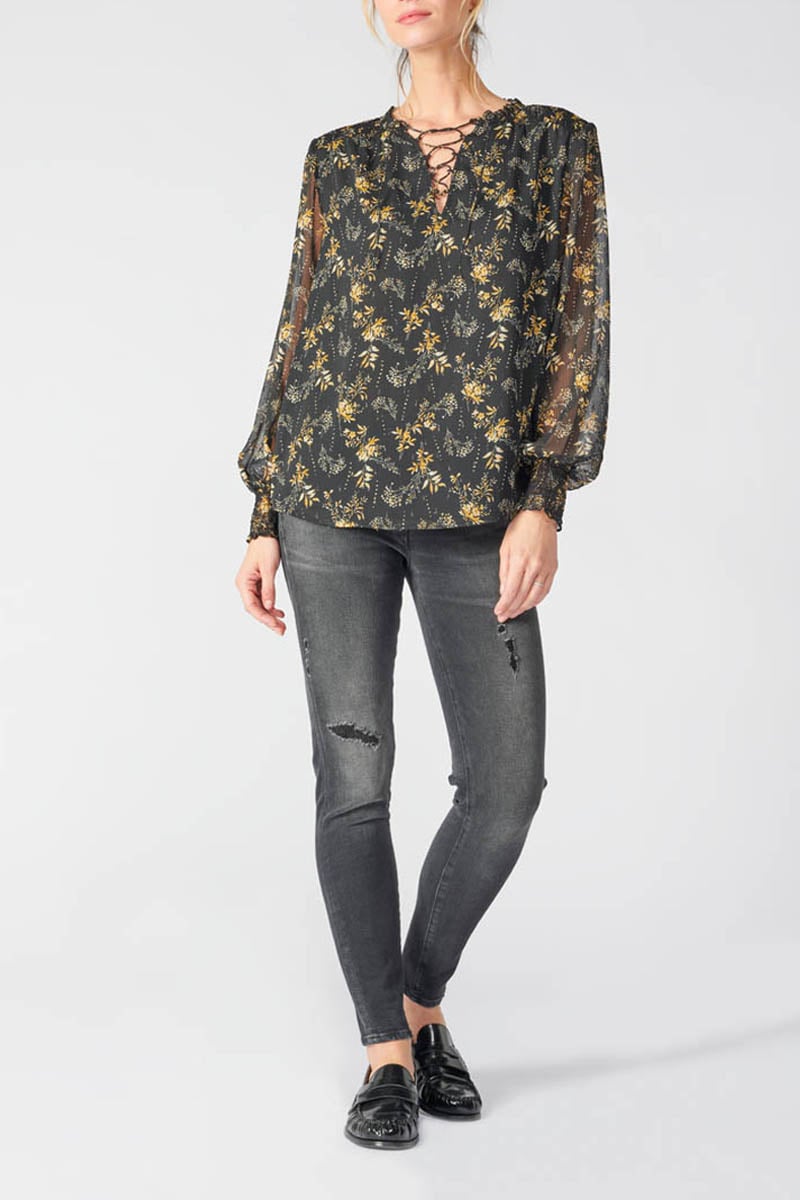 Black floral Ioshi blouse