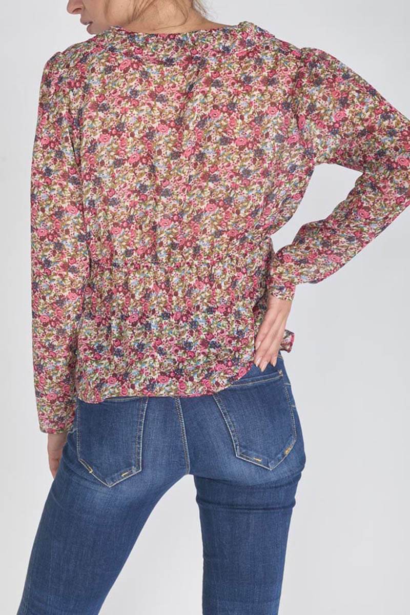 Pink floral Magda blouse