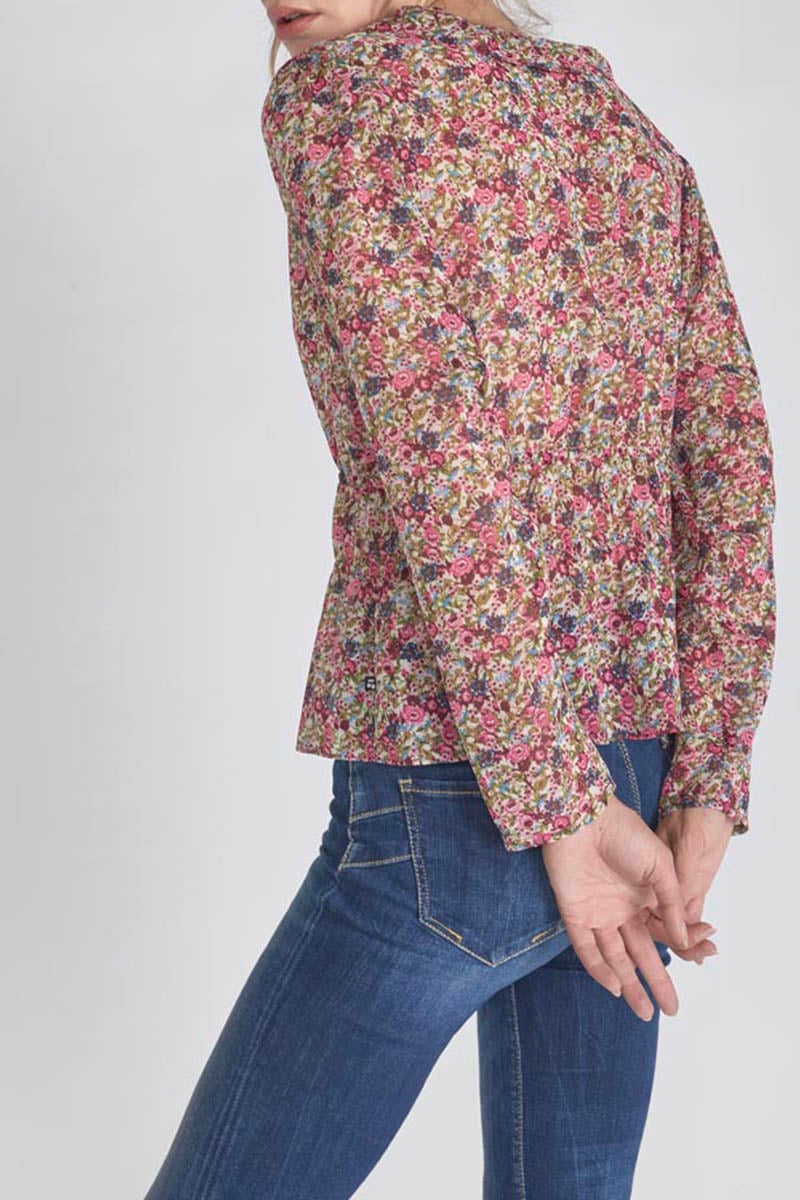 Pink floral Magda blouse