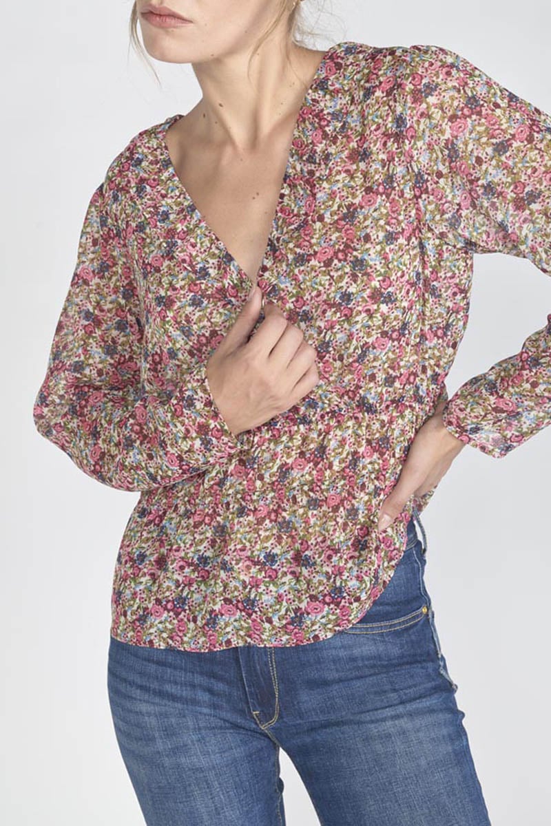 Pink floral Magda blouse