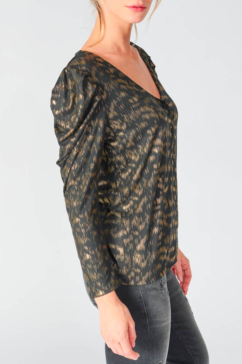 Black and gold Preston blouse