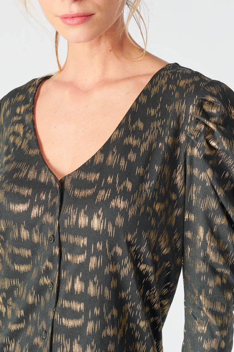 Black and gold Preston blouse