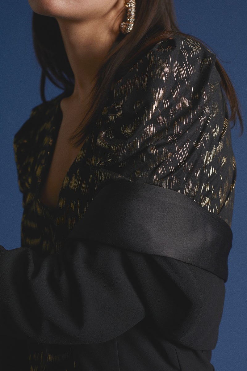 Black and gold Preston blouse