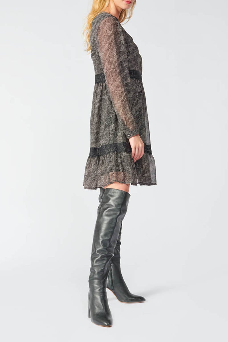 Black Rena dress with animal print