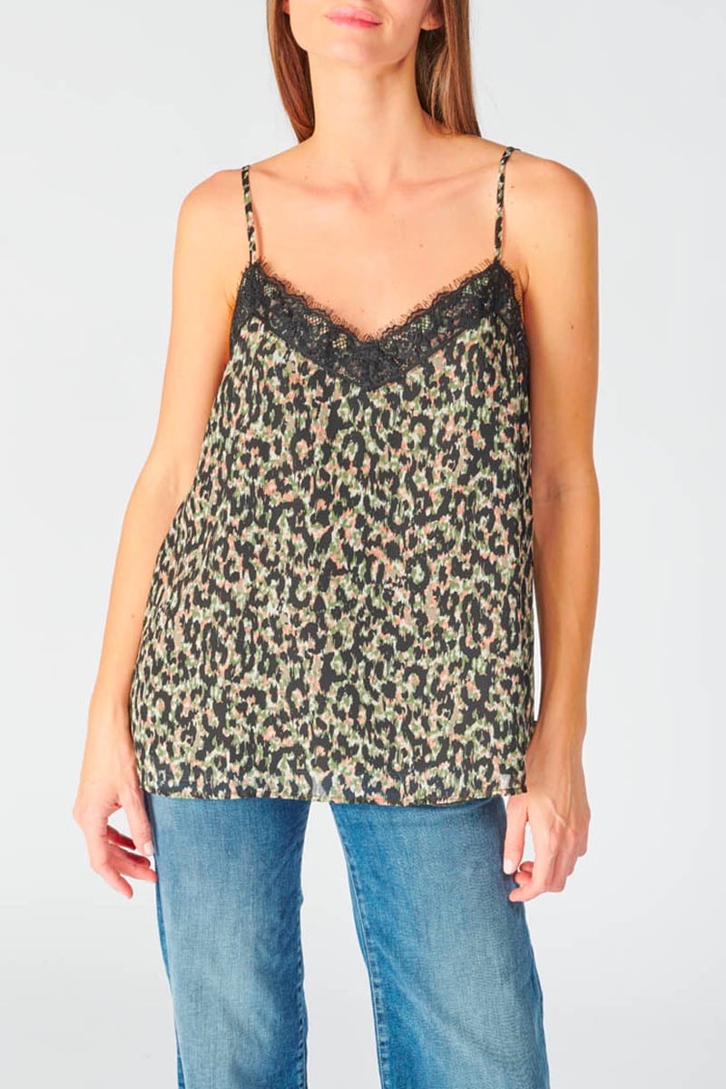 Khaki and black leopard print Scott camisole